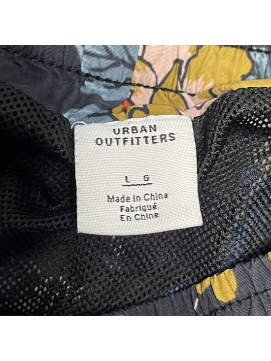 Urban Outfitters Mens Floral Nylon Swim Shorts L Black Multicolor - Picture 2 of 7